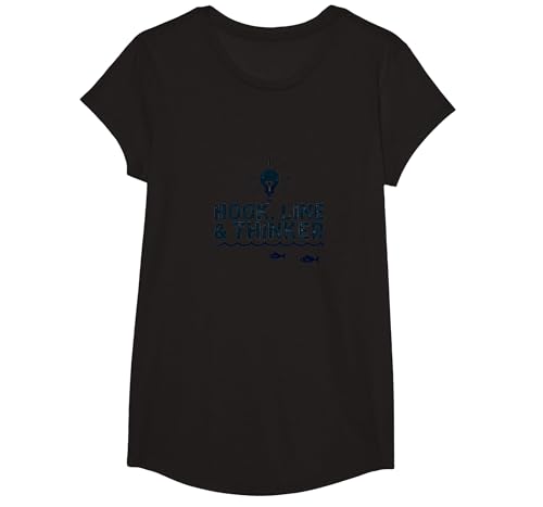 Hook Line & Thinker Jungen Angeln Clever Angler Humor T-Shirt, Girls, Schwarz, XS Hook Line & Thinker Jungen Angeln Clever Angler Humor T-Shirt, Girls, Schwarz, XS von Generic