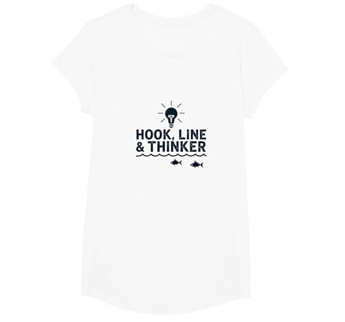 Hook Line & Thinker Jungen Angeln Clever Angler Humor T-Shirt, Girls, Weiß, XS Hook Line & Thinker Jungen Angeln Clever Angler Humor T-Shirt, Girls, Weiß, XS von Generic