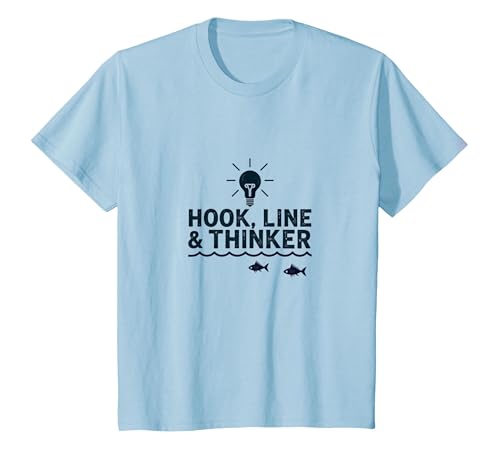 Hook Line & Thinker Jungen Angeln Clever Angler Humor T-Shirt, Kinder, Himmelblau, 92 Hook Line & Thinker Jungen Angeln Clever Angler Humor T-Shirt, Kinder, Himmelblau, 92 von Generic
