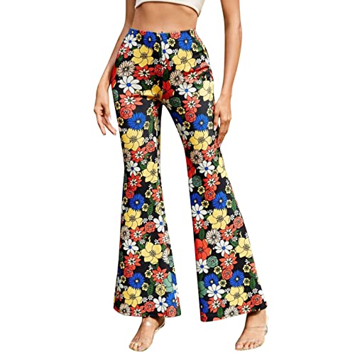 Hose Damen Boho Strandhose Hippie Blumen Schlaghose Weites Bein Palazzo Sommerhose High Waist Bootcut Freizeithose Schön Blumen Druck Caprihose Elastische Taille Yogahose Hose Damen Boho Strandhose Hippie Blumen Schlaghose Weites Bein Palazzo Sommerhose High Waist Bootcut Freizeithose Schön Blumen Druck Caprihose Elastische Taille Yogahose von Generic