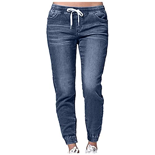 Hose Damen Jeans - Mom Jeans High Waist Stretch Freizeithose Große Größen Damen Hosen Mit Gummiband Haremshose Sommer Damenjeans Baggy Jeans-Jeanshosen Trousers Schlagjeans von Generic
