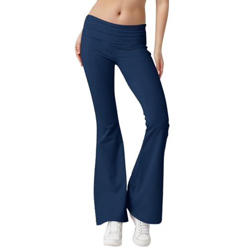 Hose Damen Schlaghose Sexy Y2K Low Waist Skinny Yogahose Lang Stretch Bootcut Freizeithose Jogginghose Grau Flaredhose Hüfthose Sweathose Schwarz weiß von Generic