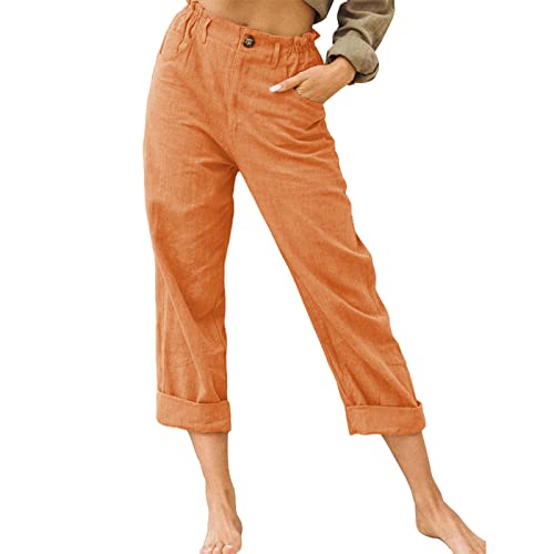 Hose Damen Sommer Casual Baumwolle Leinen Stoffhose Einfarbig Freizeithose Stretch Leicht Leinenhose Straight Leg Hose und Taschen Sommerhose Damen Leicht 7/8 Stoffhose Leinenhose Damen Sommer Capri Hose Damen Sommer Casual Baumwolle Leinen Stoffhose Einfarbig Freizeithose Stretch Leicht Leinenhose Straight Leg Hose und Taschen Sommerhose Damen Leicht 7/8 Stoffhose Leinenhose Damen Sommer Capri von Generic