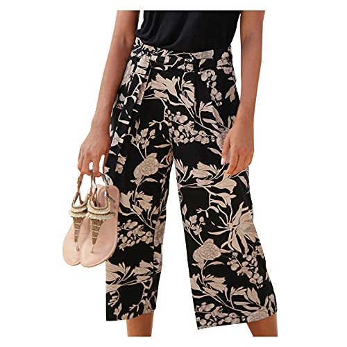 Hose Damen Sommer Leinen Culottes große 7/8 Hose Jogginghose Uma Pants Damen Low Waist Cargo Jeans Lang Hippie Haremshose von Generic