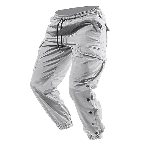 Hose Herren Jogginghose Männer Freizeithose Regular Lang Stoffhose Baggy Einsatzhose mit Gummizug Arbeitshosen Männer Baggy Business Fit Stoffhose von Generic