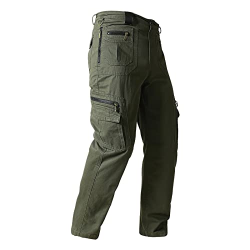 Hosen Herren Cargohose Lang Chino Trainingshose Stoffhose Gym Hosen Security Tactical Fahrradhose Slim Joginghossemänner Trackpants Herrenjeans Hose K-Armeegrün XL 5091 von Generic