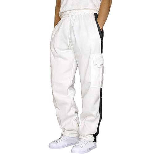 Hosen Winter Hosen Herren Lose Relaxed-Fit Sweathose Jogginghose Aestethic Sweatpants Breites Bein Freizeithosen Outdoorhose Streetwear von Generic