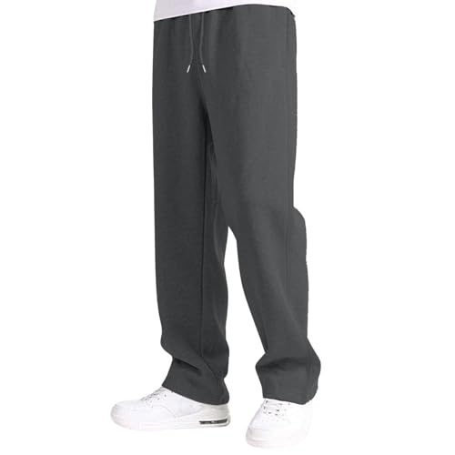 Hosen Winter Hosen Herren Lose Relaxed-Fit Sweathose Jogginghose Aestethic Sweatpants Breites Bein Freizeithosen Outdoorhose Streetwear von Generic