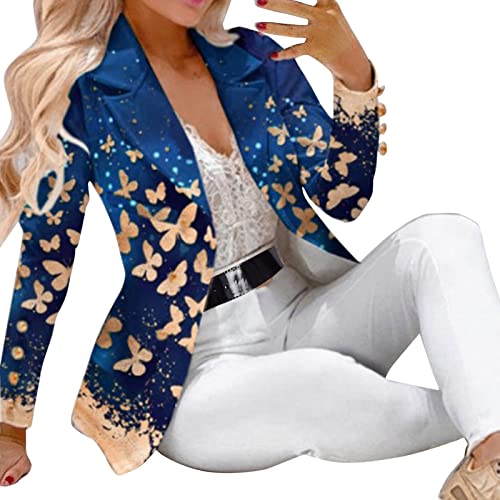 Hosenanzug Damen, Damen Blazer 2 Teilig Elegant Business Set Hose Anzug Einfarbige Zweiteiler Schlanke Passform Streetwear für Party Festlich Arbeit Büro Mode Weiches Hosenanzug mit Taschen von Generic