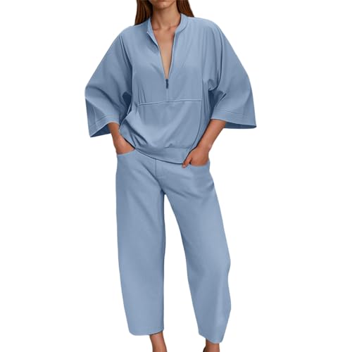 Hosenanzug Damen Festlich Elegant 2 Teiler Chiffon Shirt Und Hohe Taille Hosenanzug Große Größen Tüll Abendanzug Sets Zweiteiler Outfit Set Brautmutter Anzug Damen Zweiteiler Outfit Tops von Generic