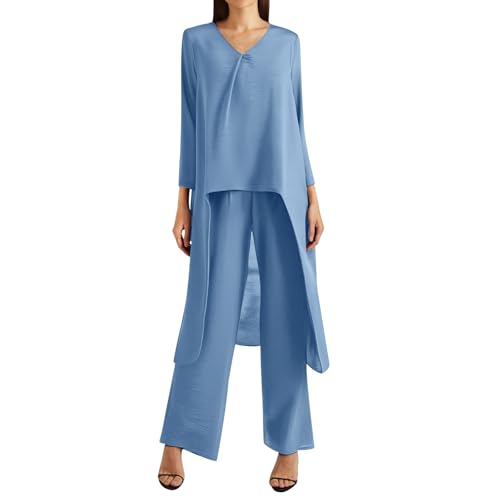 Hosenanzug Damen Festlich Elegant 2 Teiler Chiffon Shirt Und Hohe Taille Hosenanzug Große Größen Tüll Abendanzug Sets Zweiteiler Outfit Set Brautmutter Anzug Damen Zweiteiler Outfit Tops Hosenanzug Damen Festlich Elegant 2 Teiler Chiffon Shirt Und Hohe Taille Hosenanzug Große Größen Tüll Abendanzug Sets Zweiteiler Outfit Set Brautmutter Anzug Damen Zweiteiler Outfit Tops von Generic