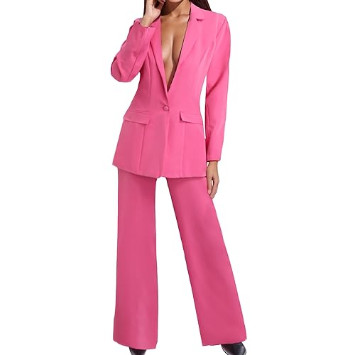 Hosenanzug Damen Festlich Elegant Business Hosenanzüge 2 Teiler Abendrobe Outfit Set Langarm Anzugjacke und Anzughosen Zweiteilig Büro Slimfit Formal Modern Festlicher Suit von Generic