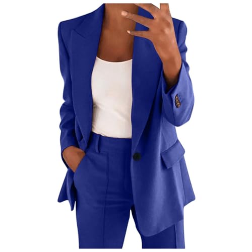 Hosenanzug Damen Festlich Elegant Yoga Damen Bekleidung Business Casual Outfits 2025 Lässige Hosenanzüge Übergröße Weite Hosen Anzug Set Jumpsuit Blackfriday Sales bu2 3XL von Generic