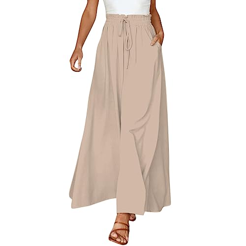 Hosenrock Damen Extra Lang Weite Bein Wickelhose Yoga Culottes Leicht Loungehose Weite Elegant Yoga Pants Culottes Große Größen Sommerhose Stoffhose von Generic