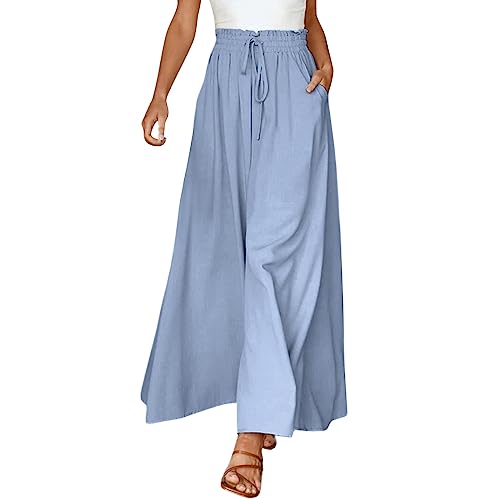 Hosenrock Damen Extra Lang Weite Bein Wickelhose Yoga Culottes Leicht Loungehose Weite Elegant Yoga Pants Culottes Große Größen Sommerhose Stoffhose von Generic