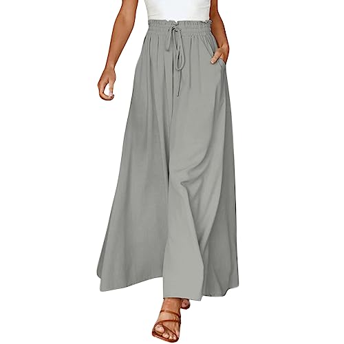 Hosenrock Damen Extra Lang Weite Bein Wickelhose Yoga Culottes Leicht Loungehose Weite Elegant Yoga Pants Culottes Große Größen Sommerhose Stoffhose von Generic