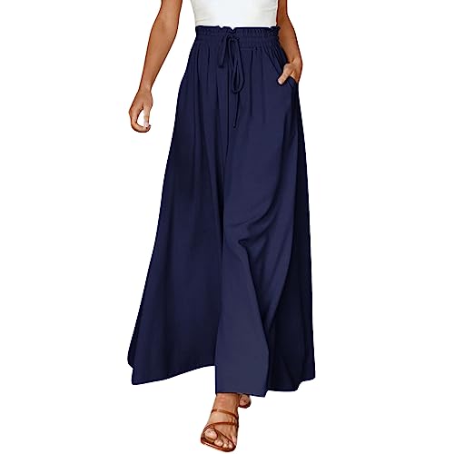 Hosenrock Damen Extra Lang Weite Bein Wickelhose Yoga Culottes Leicht Loungehose Weite Elegant Yoga Pants Culottes Große Größen Sommerhose Stoffhose von Generic
