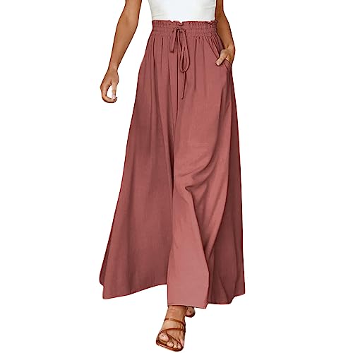 Hosenrock Damen Extra Lang Weite Bein Wickelhose Yoga Culottes Leicht Loungehose Weite Elegant Yoga Pants Culottes Große Größen Sommerhose Stoffhose von Generic