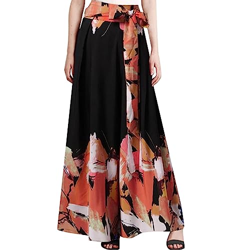 Hosenrock Damen Hippie Boho Haremshosen Leicht Elegant Chiffon Kleid Frauen Mode Hohe Taille Freizeithose Freizeit Baggy Komfortabel Weitem Bein Pumphosen von Generic