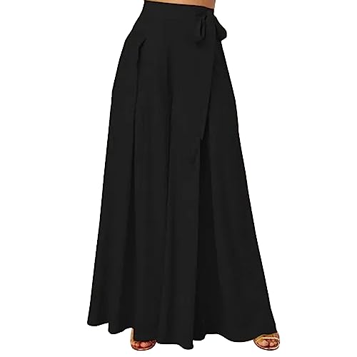 Hosenrock Damen Leicht Elegant Boho Haremshose Baggy Weitem Bein Freizeithose Frauen Mode Sommer Hohe Taille Sweathose Elegant Einfache Komfortabel Hausehose von Generic