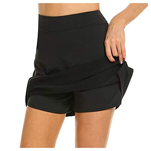 Hosenrock Damen Rock Sportrock mit Leggings Kurze A-Linien Sport Röcke Stretch Tennisrock mit Innenhose Herbst Winter Basic Minirock Figurbetont Freizeitrock Hosenrock Damen Rock Sportrock mit Leggings Kurze A-Linien Sport Röcke Stretch Tennisrock mit Innenhose Herbst Winter Basic Minirock Figurbetont Freizeitrock von Generic