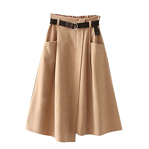 Hosenrock Rock Arbeit Skort Laufenrock Sportskort Röcke für Frauen Lange Röcke für Frauen Böhmische Röcke Damenröcke Knöchellange Damenröcke Plus Größe mit Taschen (Beige, One Size) von Generic