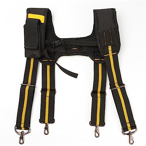 Hosenträger Suspender H-Type Design Gepolsterte Werkzeuge Gürtel Heavy Duty Arbeits Hosenträger Hosenträger Mit 4 Stütz Schleifen Zur Reduzierung des Taillen Gewichts Werkzeug Beutel Schwarz von Generic