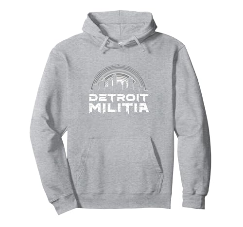 House Music Detroit Militia Grafik für Herren Pullover Hoodie, Unisex für Erwachsene, Grau Meliert, L von Generic