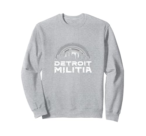 House Music Detroit Militia Grafik für Herren Sweatshirt, Unisex für Erwachsene, Grau Meliert, M von Generic