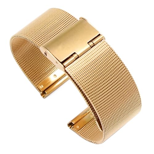 HuanJ Uhrenarmbänder Milanaise-Armband 12 Mm 14 Mm 16 Mm 18 Mm 20 Mm 22 Mm Herren Damen Stahluhr Mm Geeignet For Smartwatches(GOLD,22mm) von Generic
