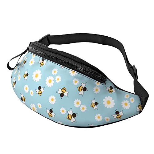 Hüfttasche Cartoon Gänseblümchen Blume Biene, Damen Bauchtasche Mit Reißverschluss Gürteltasche Multifunktionale Gurttasche Für Herren Wandern Reisen von Generic