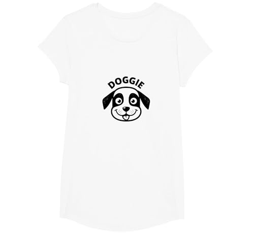Hündchen, niedlicher Hundegesicht, Cartoon, Tierliebhaber T-Shirt, Girls, Weiß, XS von Generic