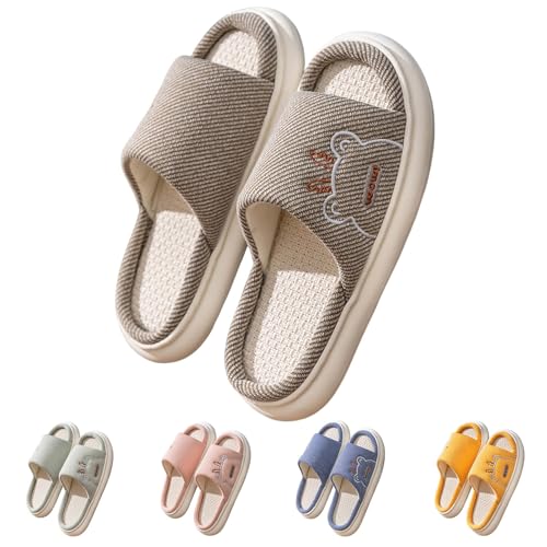 Hüttenschuhe Damen Leicht Winter, Schlupfschuhe Damen Offen Hausschuhe Warm Slipper Elegant Pantoffeln Rutschfest Hausschlappen Flach Winterschuhe Indoor Heimschuhe Bequem Haushaltsschuhe von Generic