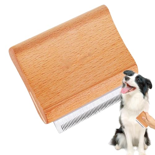 Hundehaarentfernungsbürste, Hundebürste für Verlust, Haarglätter Bürste für Hunde mit Holzgriff für Verlust und Fellpflege - Unterwollrechen Entwirren für Hunde, Leinwand Bürste Hundehaarentfernungsbürste, Hundebürste für Verlust, Haarglätter Bürste für Hunde mit Holzgriff für Verlust und Fellpflege - Unterwollrechen Entwirren für Hunde, Leinwand Bürste von Generic