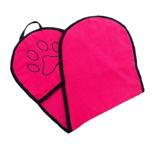 Hundehandtuch- 62x23cm Mikrofaser Extra Saugfähig Hundehandtücher, Dünne oder Dickere Handtücher Hund mit Taschen Schnell Trockend, Haustierhandtücher Badehandtuch für Hunde Katzen (RD-dünne, 62*23cm) von Generic