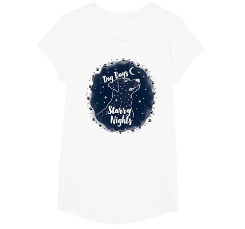 Hundstage Sternennächte Celestial Canine T-Shirt, Girls, Weiß, XS von Generic