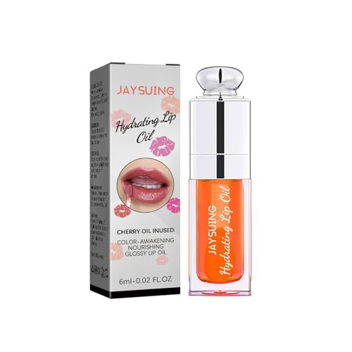 Hydrating Lip Glow Oil Cherry Oil Inused Nourishing Glossy Lip Oil Clear Plumping Lip Gloss langanhaltendes feuchtigkeitsspendendes, nicht klebendes, getöntes Lippenöl für die Lippenpflege (Koralle) von Generic