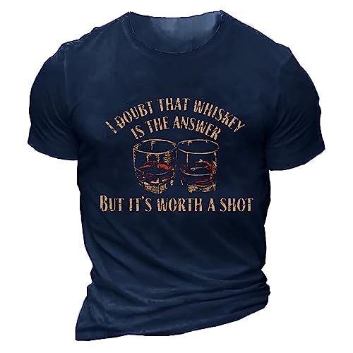 I Doubt The Whiskey is The Answer Herren-T-Shirt, modisch und bequem Armbanduhren Watch (Blue, XL) von Generic