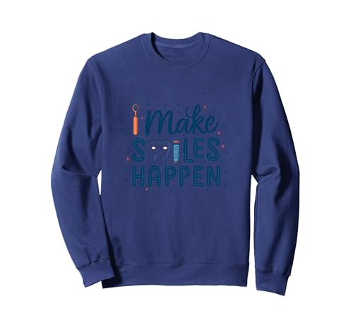 I Make Smiles Happen, Dentalhygienikerin, Frauen-Zahnmedizin Zitat Sweatshirt, Unisex für Erwachsene, Marineblau, XL von Generic