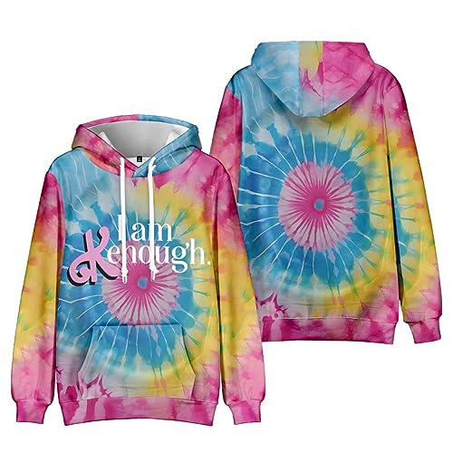 I am Kenough Hoodies Damen, 3D Tie-dye Printed Langarm Pullover Sweatshirts Kapuzenpullover mit Kapuze Casual Locker Oberteile Sport Streetwear Shirts Tops für Männer Frauen von Generic