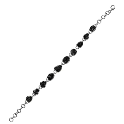 I-be, Edelstein Turmalin Armband schwarz,925 Silber, verstellbar, 50 Turmalin swq von Generic
