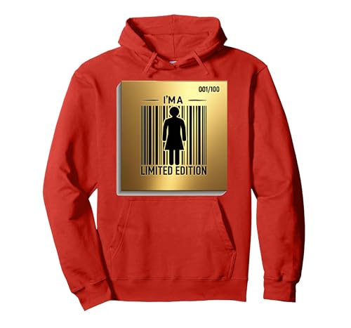 I'm a Limited Edition Barcode Woman Wandkunst Pullover Hoodie, Unisex für Erwachsene, Rot, XXL von Generic
