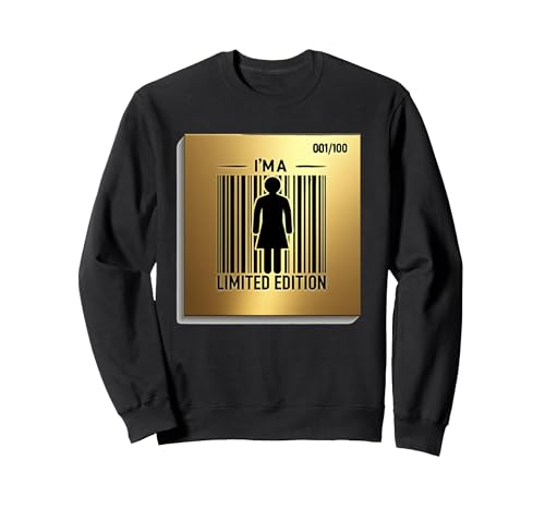 I'm a Limited Edition Barcode Woman Wandkunst Sweatshirt, Unisex für Erwachsene, Schwarz, L von Generic