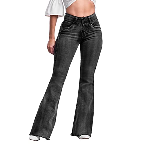 IFOUNDYOU Schlaghose Damen 70Er Hippie Jeans Jeans Damen Weiss Skinny Hosen Damen Weisse Hosen Damen High Waist Sommerhose Damen Kurz Jogginghose Damen Weites Bein Weiß Sommerhose Weites Bein von Generic