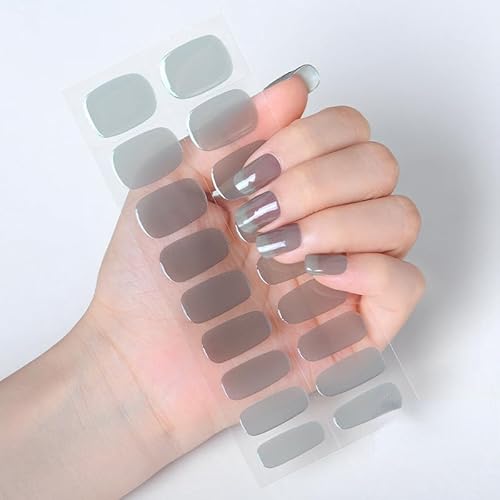 INTEROOKIE 20 Finger-Gel-Nagelaufkleber – wasserfeste und langlebige Nail-Art-Aufkleber für die Lichttherapie – UV-halbgebackene Nail-Art-Aufkleber (JM1885) von Generic