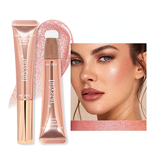 INTEROOKIE Blushes Liquid Highlighter und Contouring Pen – fein schimmernd, matt, natürlich aufhellender Kissen-Rouge-Stick für ein jugendliches Leuchten (05#*10ml) von Generic