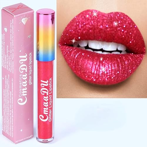 INTEROOKIE Diamond Lip Glaze Phantom Shiny Matte Metal Lip Color Lippenstift (03) von Generic