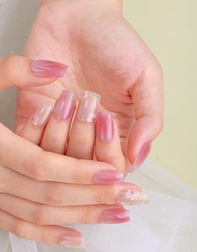 INTEROOKIE Gel-Nagelaufkleber, vollständiger Aufkleber, Stempeln, UV-Licht, Nagelaufkleber, Blumen-Gel-Nagel (258) von Generic