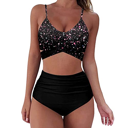 ITISME Bikini Damen Weiss Sexy Bikini Damen Weiss Push Up Tankini Damen High Waist Damen Bademode Bauchweg Badeanzug Damen für Mollige Tankini Damen Hose Badeanzug Damen Figurumspielend von Generic