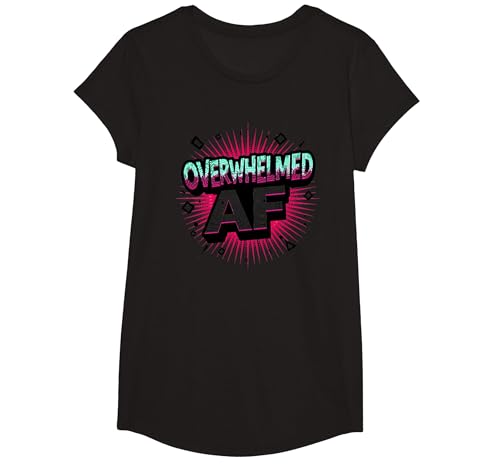 Ich Bin überreizt Überwältigt AF-Grafik T-Shirt, Girls, Schwarz, XS von Generic